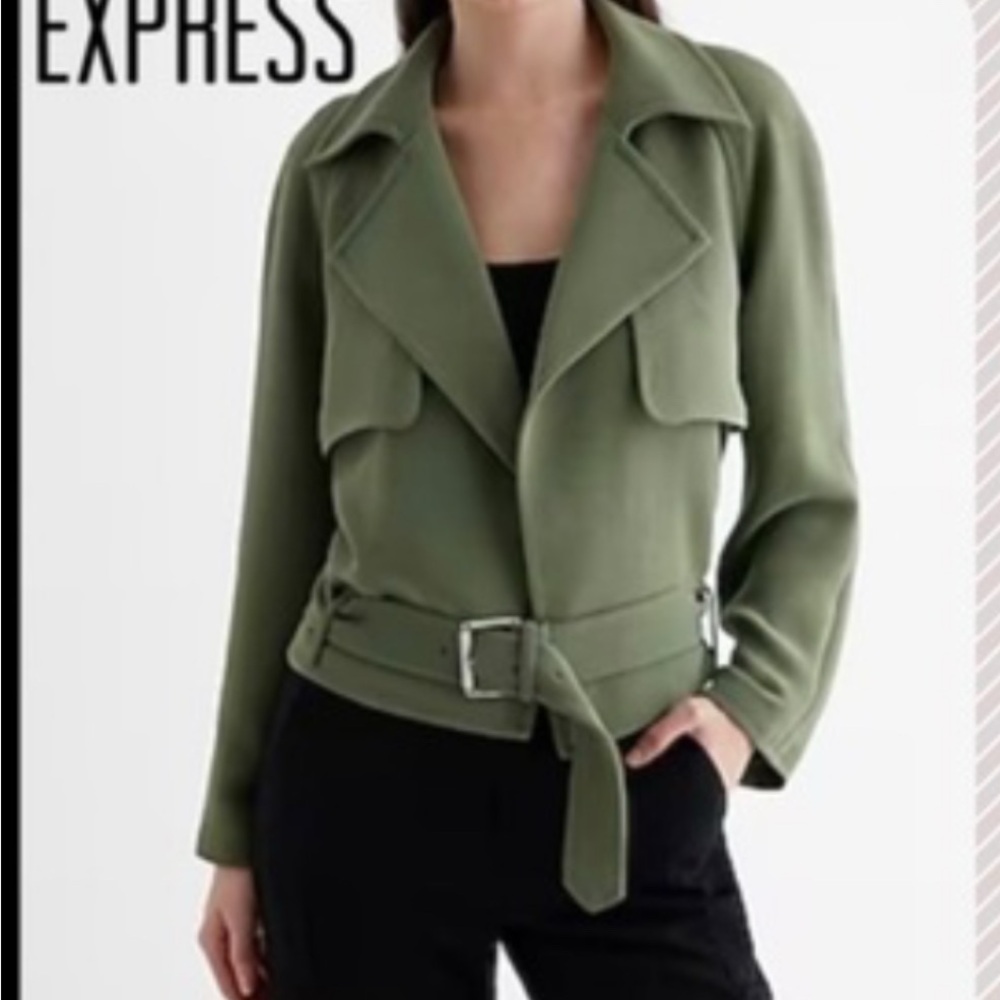 Express Women's Green Moto Blazer
